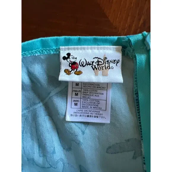 Vintage Walt Disney World Tropical Print Dress size M Vacation Mickey Mouse - Picture 7 of 10
